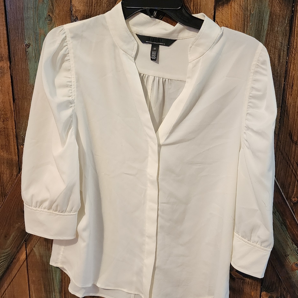 WHBM short sleeve, sheer top. Sz 12